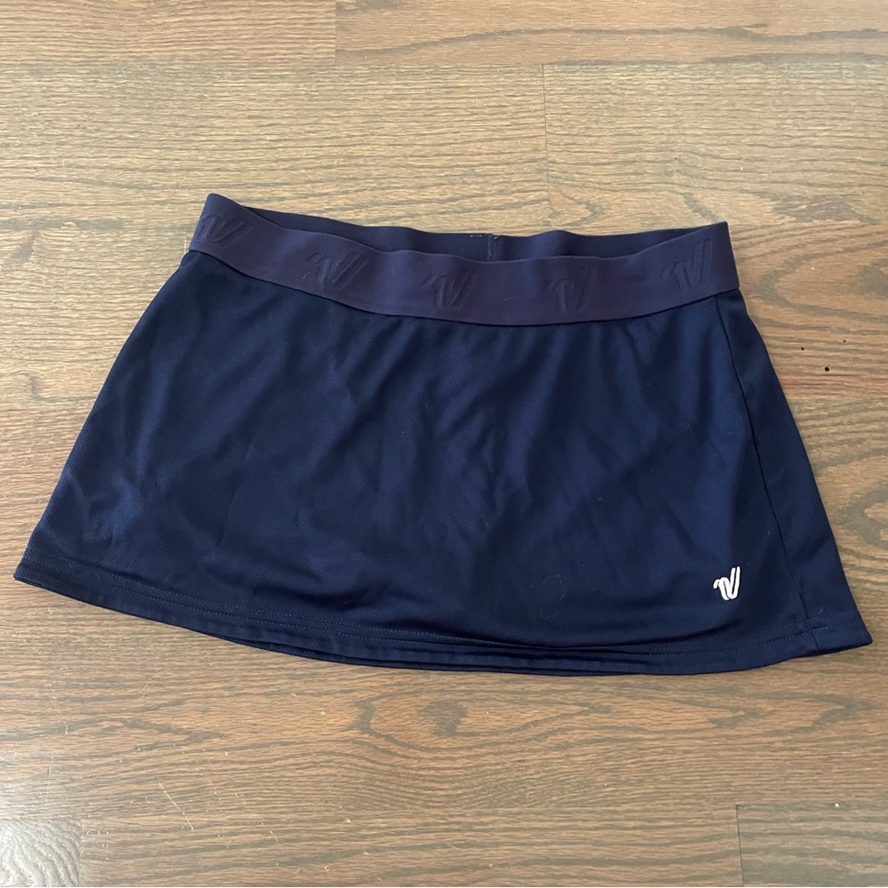 Varsity Spirit Navy Blue Cheer Skirt with Elastic Band in Size Medium